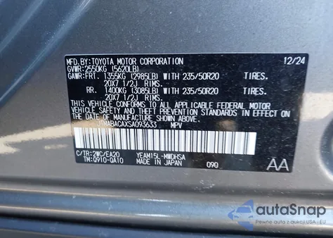 2025 Toyota Bz4X Limited from USA, damaged, VIN JTMABACAXSA093633